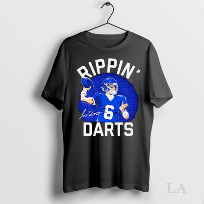 Original Jaxson Dart 6 New York Giants Rippin Darts Signature Shirt