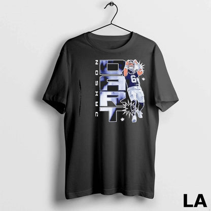 Original Jaxson Dart New York Giants Vertical Name Tee Premium Merch