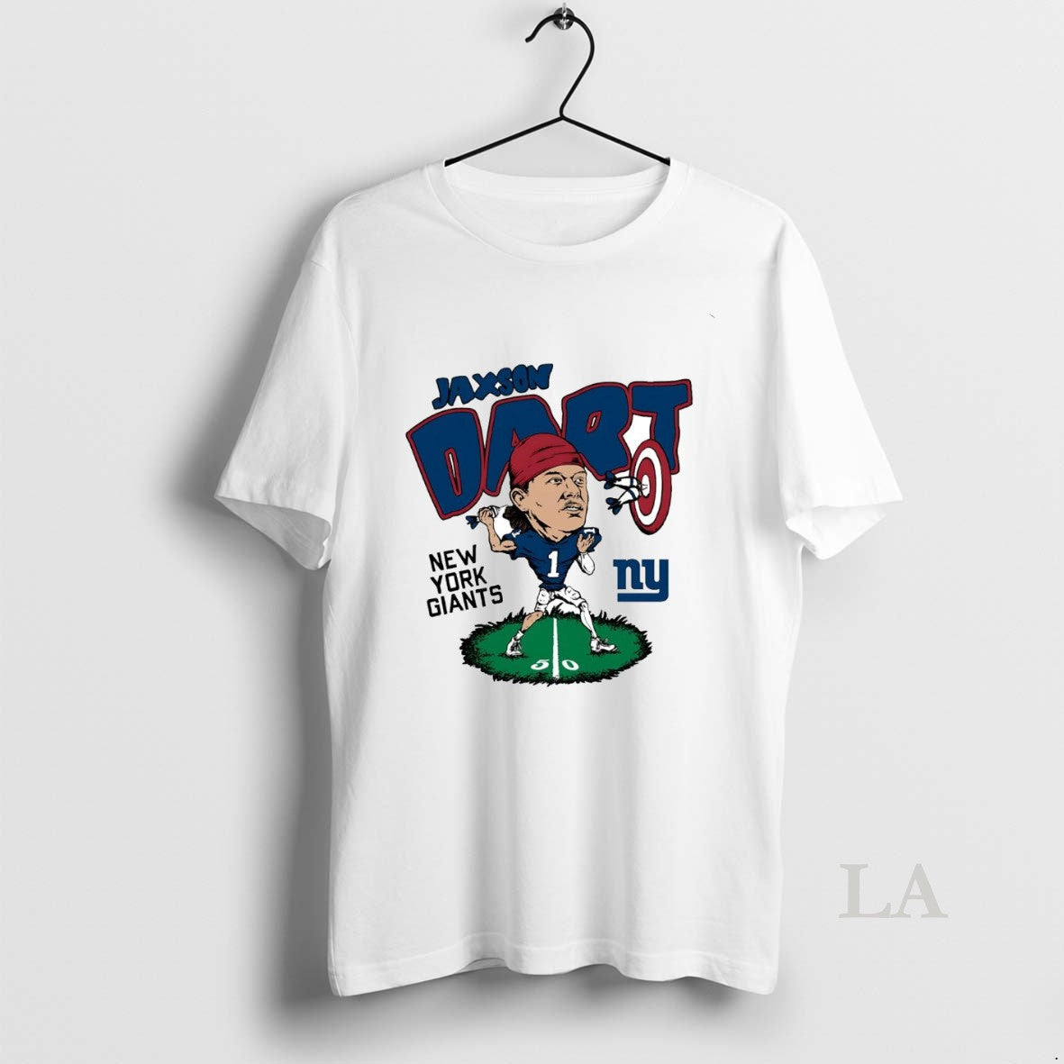 Original Jaxson Dart Caricature Big Head New York Giants Shirt