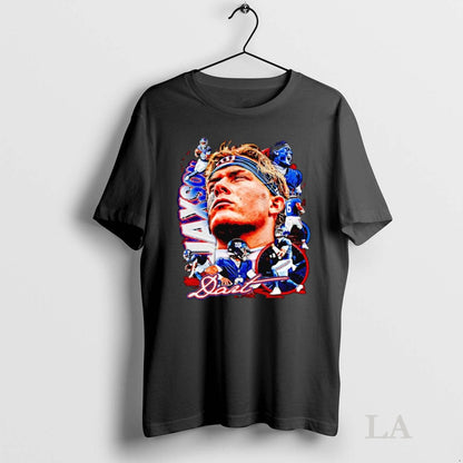 Original Jaxson Dart Picture Collage New York Giants TShirt Retro
