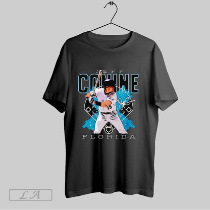 Original Jeff Conine Swing Signature Miami Marlins TShirt Vintage Art