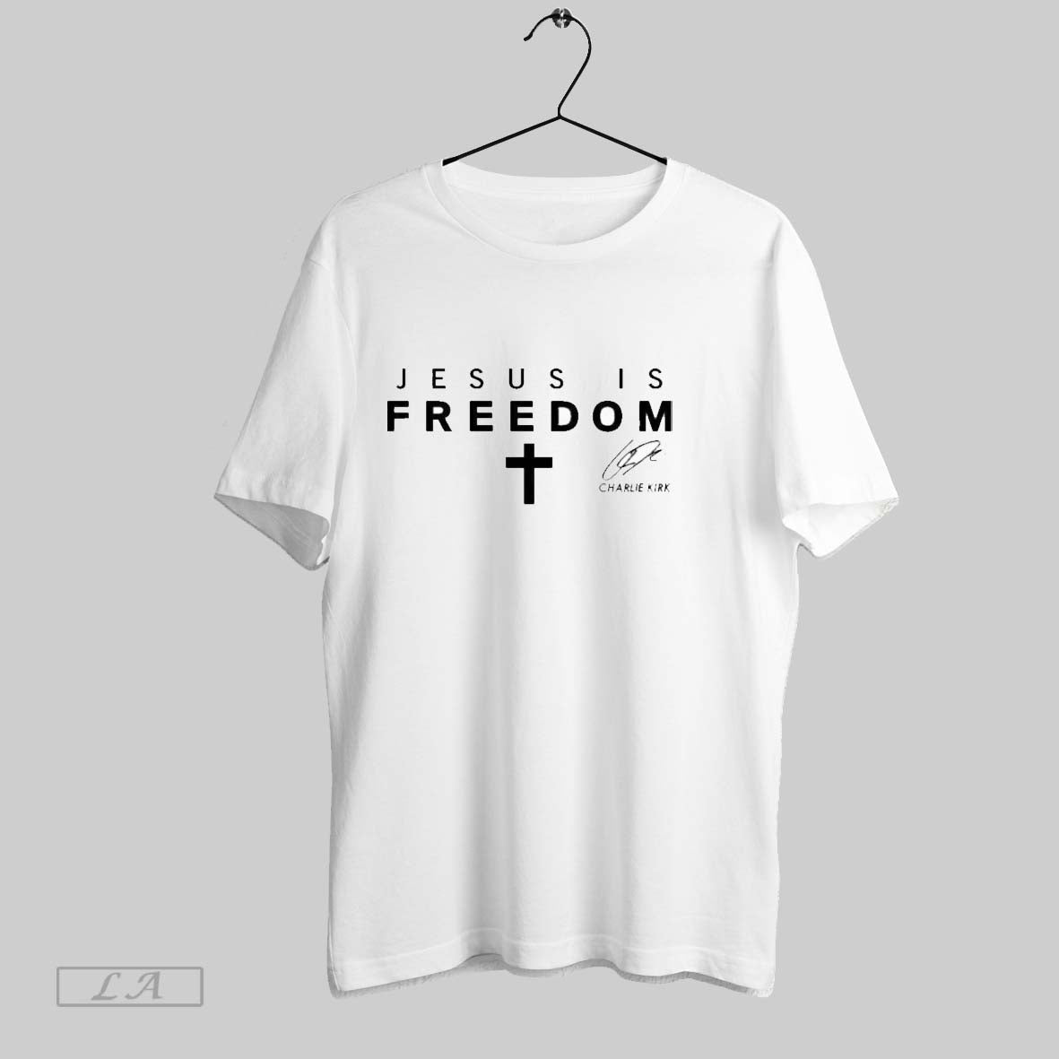 Original Jesus Is Freedom Charlie Kirk Christian Cross Tribute Christ