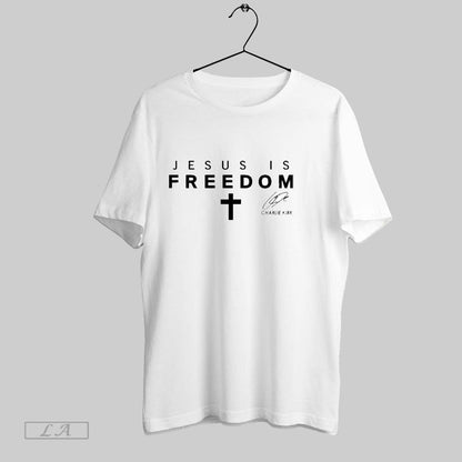 Original Jesus Is Freedom Charlie Kirk Christian Cross Tribute Christ