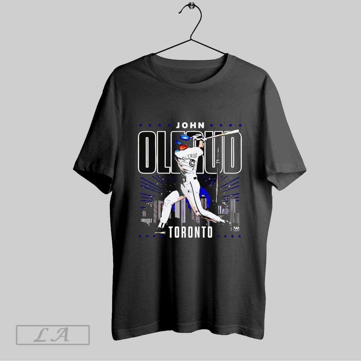 Original John Olerud Toronto Skyline Swing Long Sleeve Retro Fashion