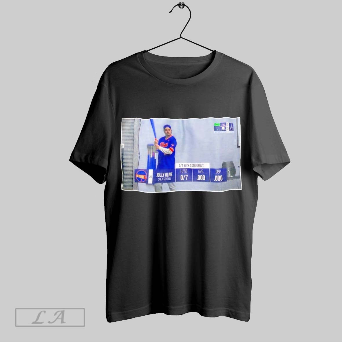 Original Jolly Olive Shea Station New York Mets TShirt Retro Look