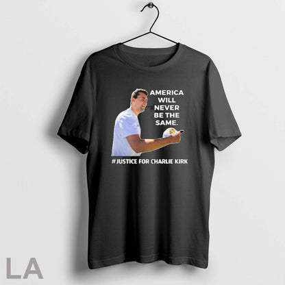 Original Justice Charlie Kirk America Will Never Be Same Tank Top