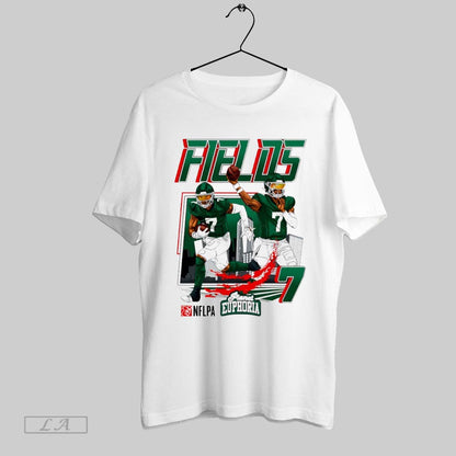 Original Justin Fields 7 New York Jets Football Comic Long Sleeve