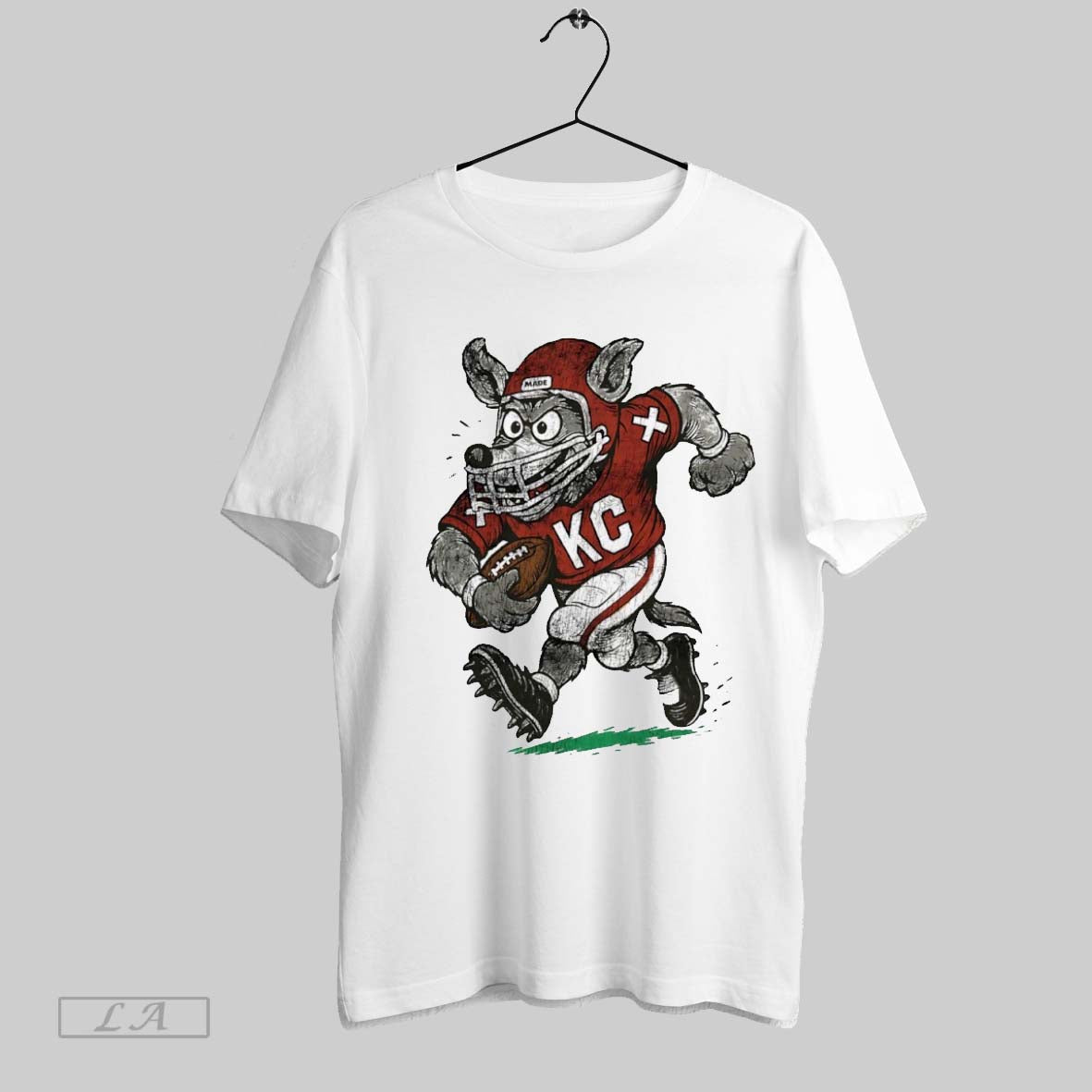 Original Kc Wolfer Kansas City Chiefs Mascot Long Sleeve Designer Look