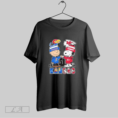 Original Kansas Snoopy Fist Bump Charlie Brown Chiefs And Royals Long