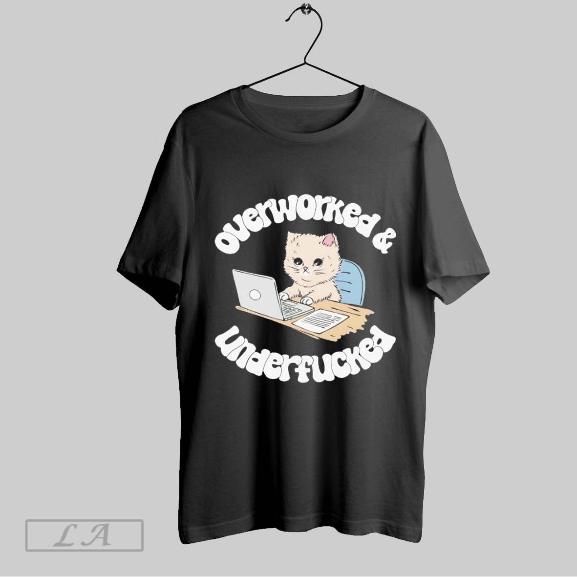 Original Kitten Overworked And Underfucked Sweatshirt Retro Design