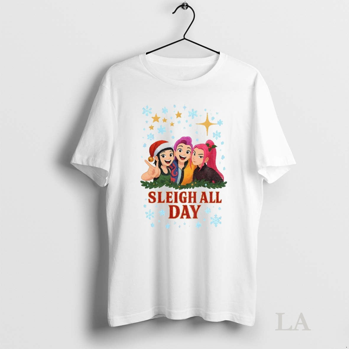 Original Kpop Demon Hunter Huntrix Sleigh All Day Holiday Hoodie