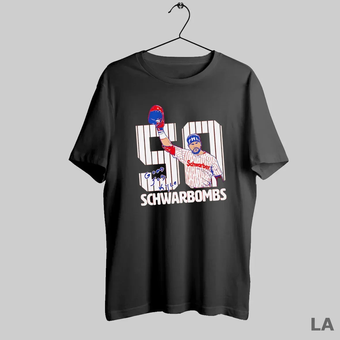 Original Kyle Schwarber 50 Schwarbombs Signature Phillies Shirt