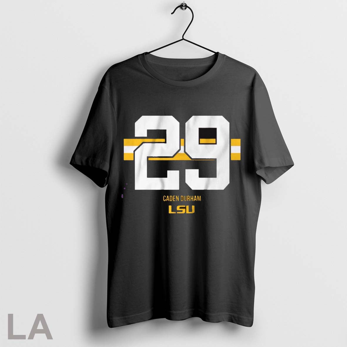 Original Lsu Tigers Football Ncaa Caden Durham 29 Stripe Long Sleeve