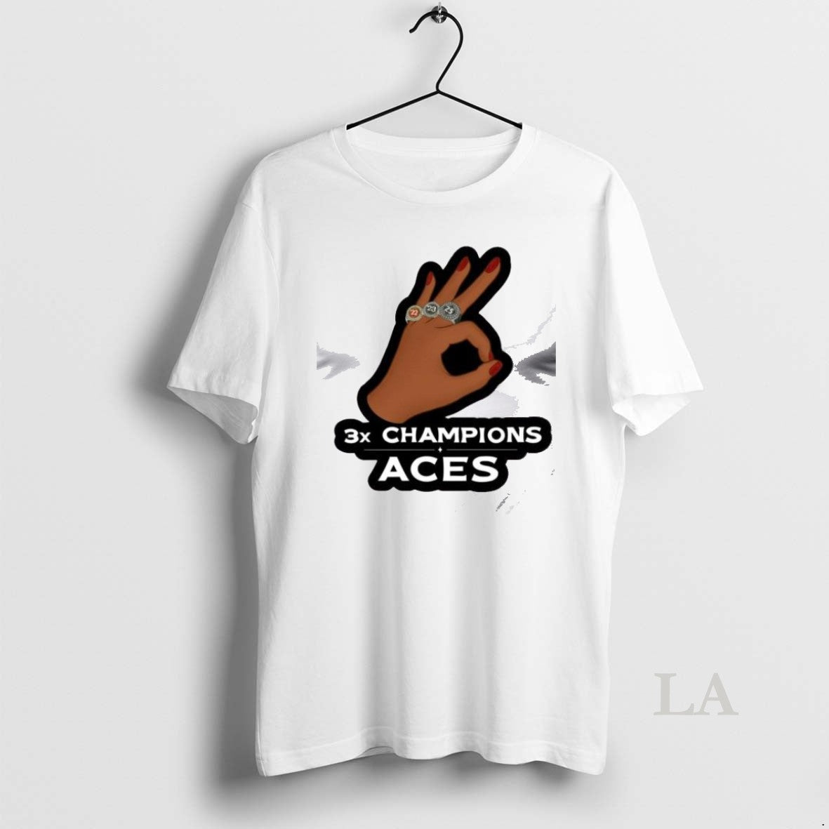 Original Las Vegas 2025 Wnba Championship 3X Champions Aces Hand T