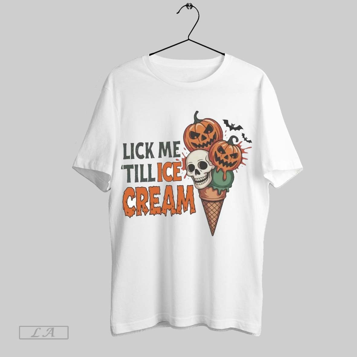 Original Lick Me Till Ice Cream Skull Pumpkin Halloween Hoodie