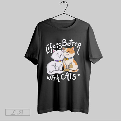 Original Life Is Better Cats Sweatshirt Vintage Apparel