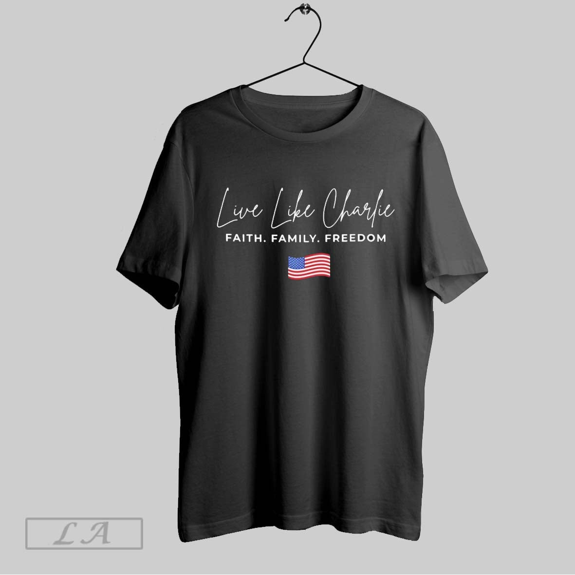 Original Live Like Charlie Faith Family Freedom American Flag Tank