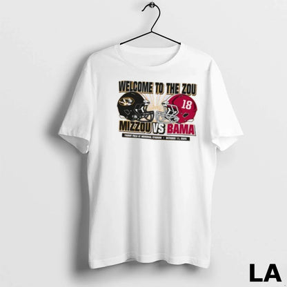 Original Mu Vs Alabama Game Day Welcome To Zou October 11 2025 Tee