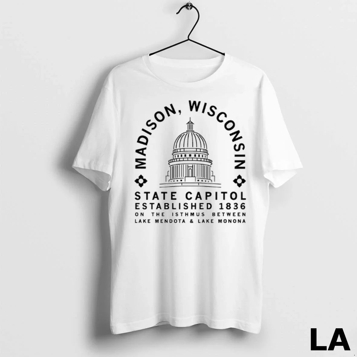 Original Madison Wisconsin State Capitol Minimal 1836 Hoodie