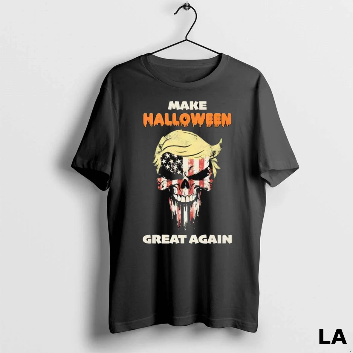 Original Make Halloween Great Again Skull Trump American Flag