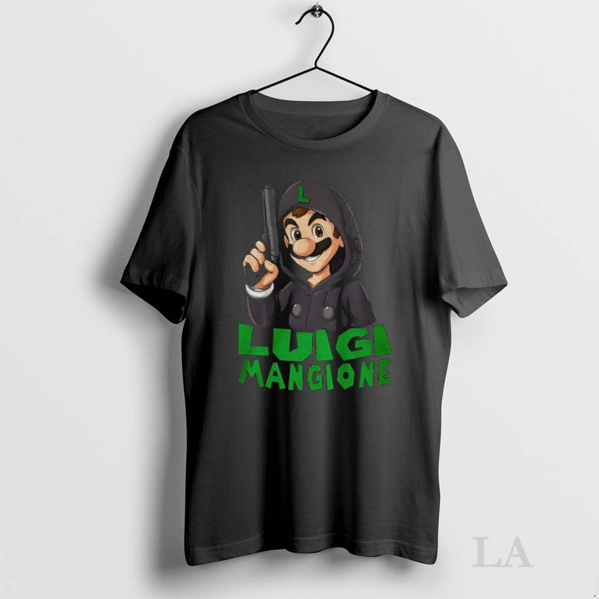 Original Mario Luigi Mangione Cartoon Holding Gun Hoodie Modern Design