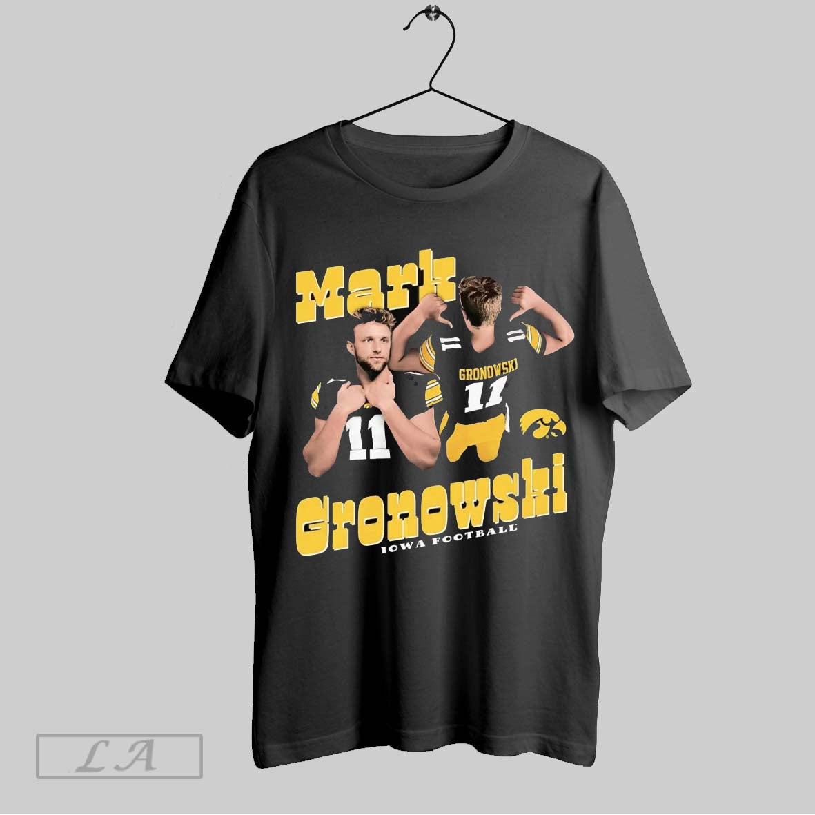 Original Mark Gronowski 90S Portrait Iowa Football Long Sleeve Retro
