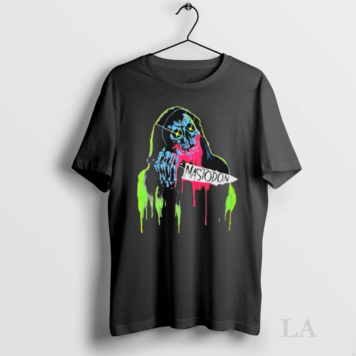 Original Mastodon Neon Knife Skull Reaper Tee Premium Look
