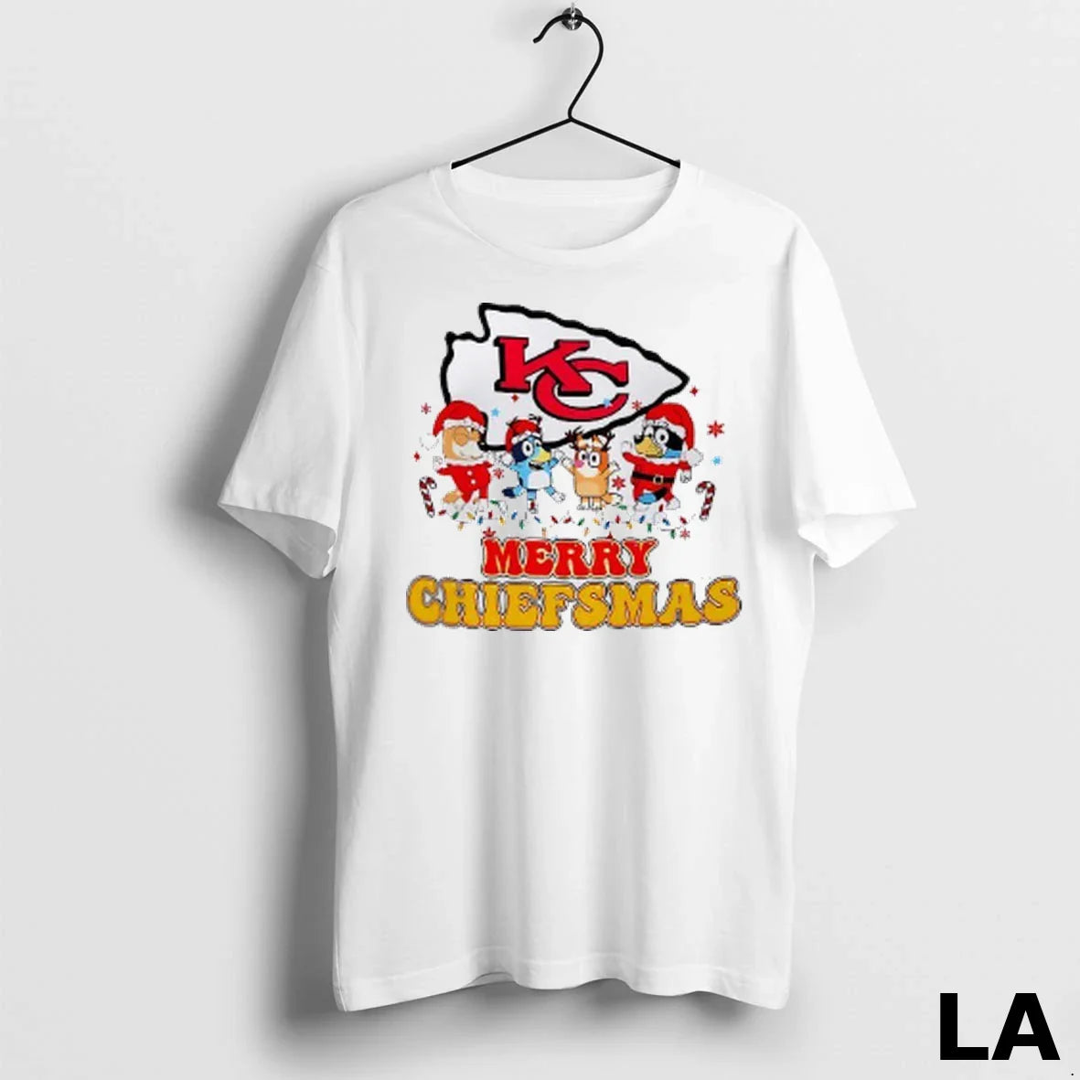 Original Merry Chiefsmas Kansas City Chiefs Bluey Cartoon Tee Retro