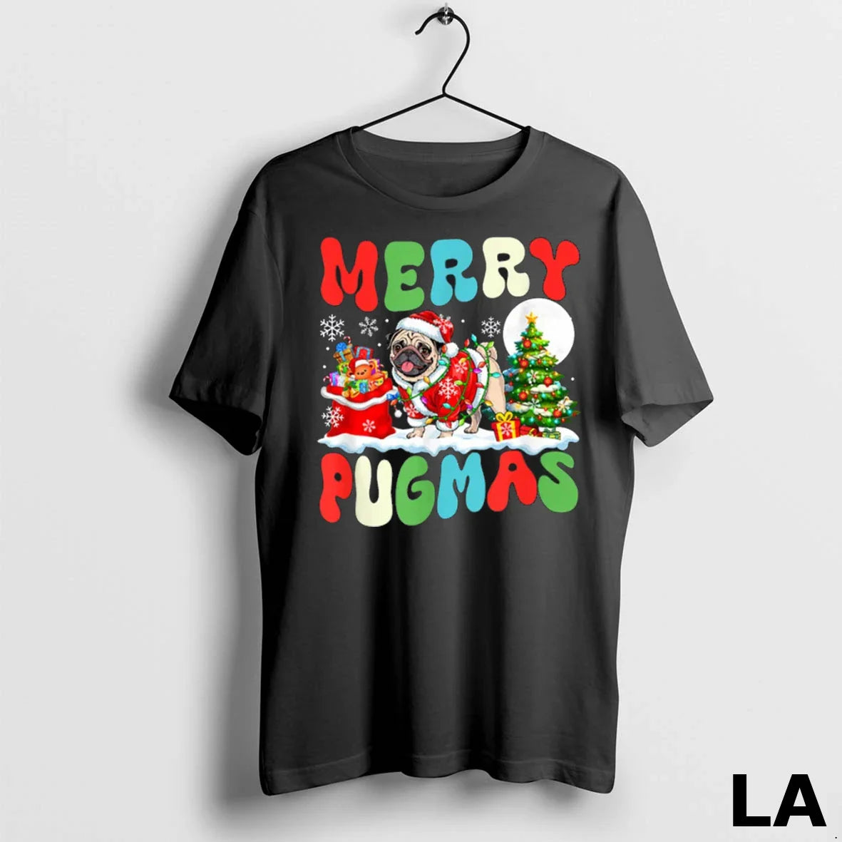 Original Merry Pugmas Santa Pug Colorful Costume Owner Shirt Modern