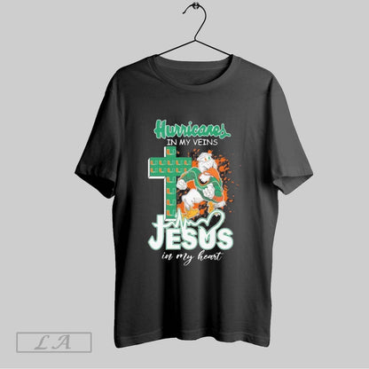 Original Miami Football Mascot My Veins Jesus My Hear Sweatshirt