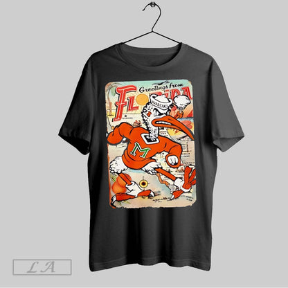 Original Miami Hurricanes Ibis Mascot Florida Map 2025 Tee Vintage