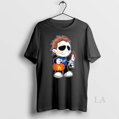 Original Michael Myers Los Angeles Dodgers Halloween Tee Modern