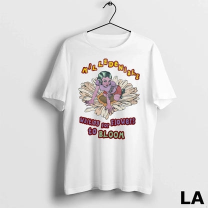 Original Milledenials Waiting Flowers To Bloom Ladies Hoodie