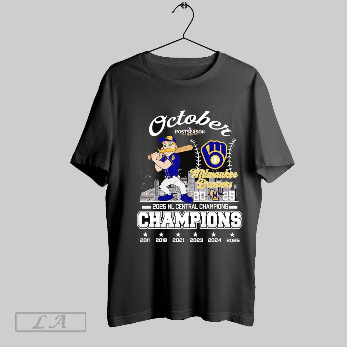 Original Milwaukee Brewers 2025 October Nl Central Champions TShirt