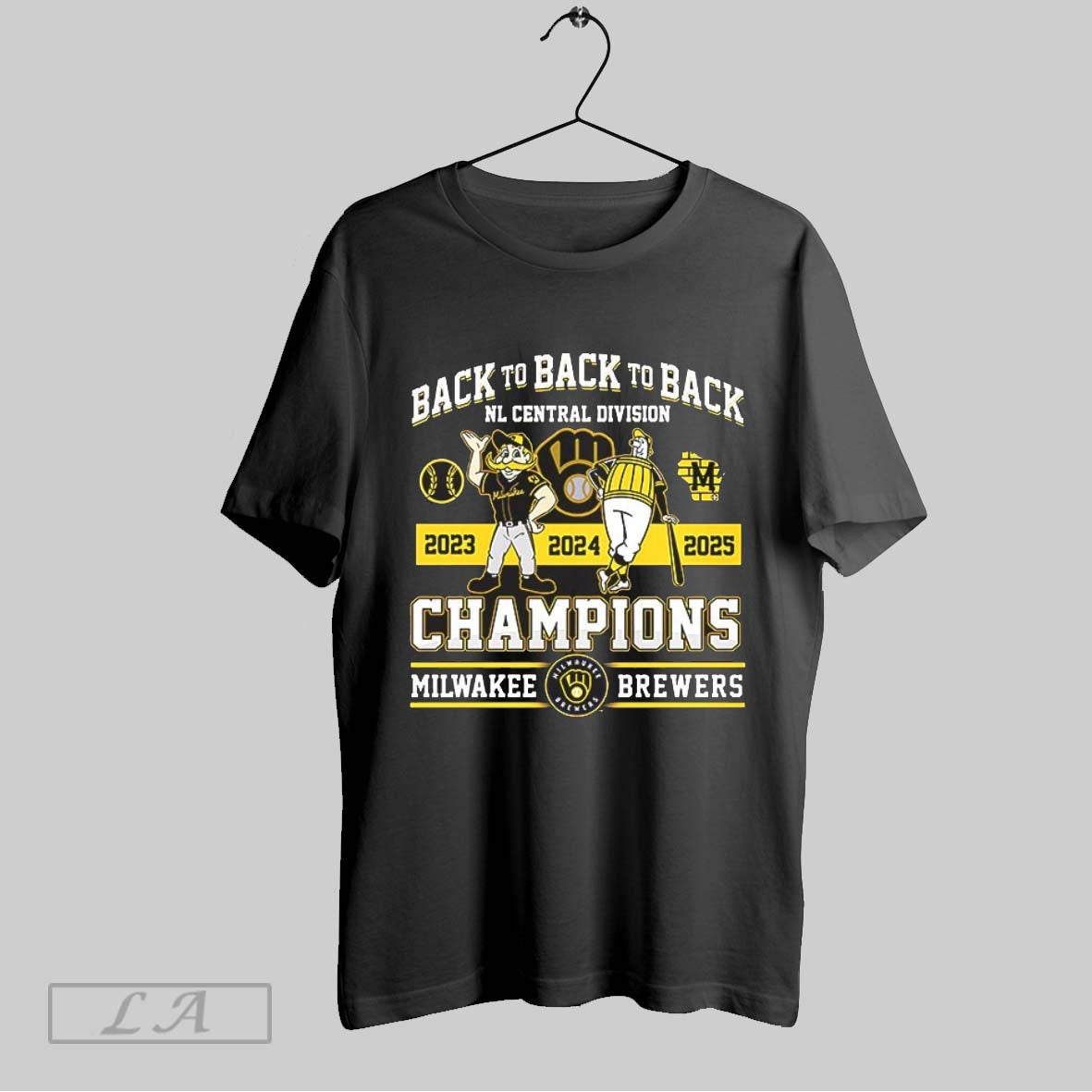 Original Milwaukee Brewers Back To Back To Back Nl Central Division