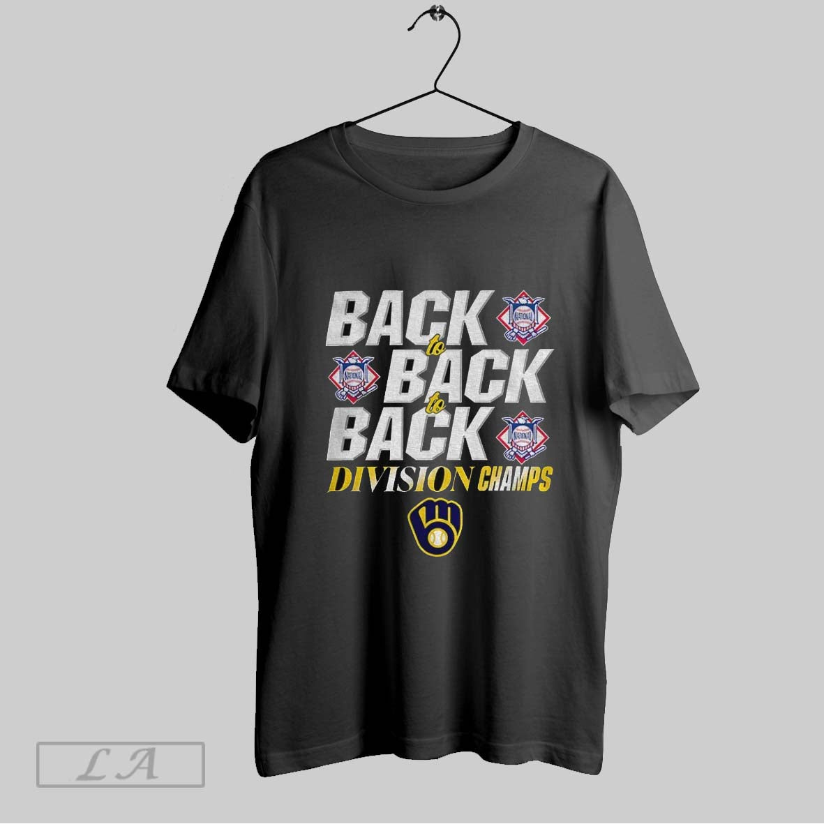 Original Milwaukee Brewers Back To Back To Back Division Champs Mlb