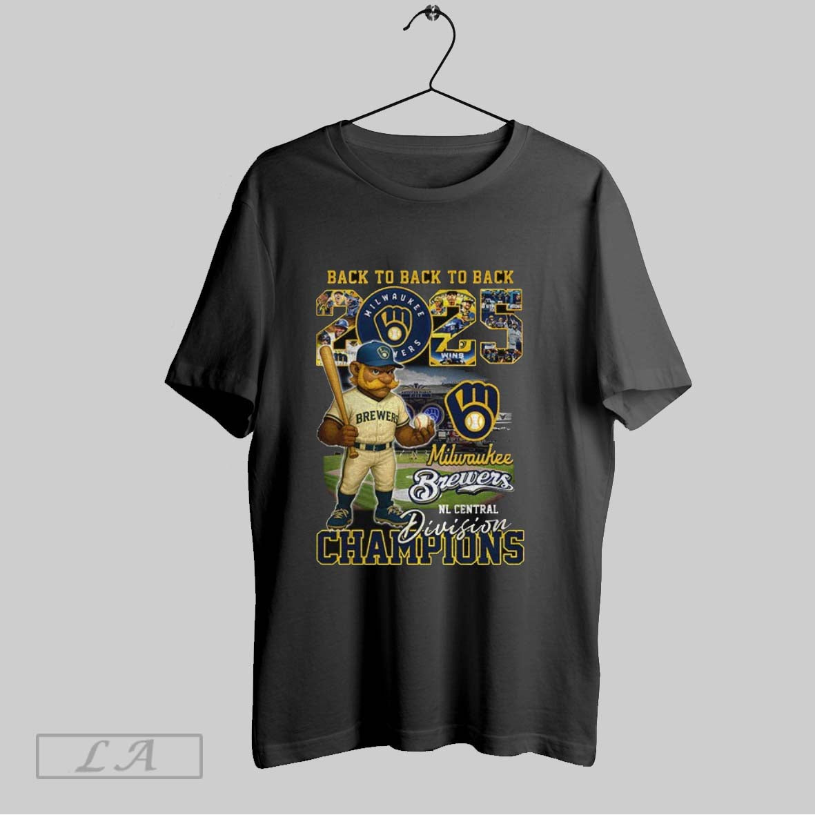 Original Milwaukee Brewers Baseball Back To Back To Back Nl Central