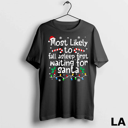 Original Most Likely To Asleep First Waiting Santa Tank Top Elegant