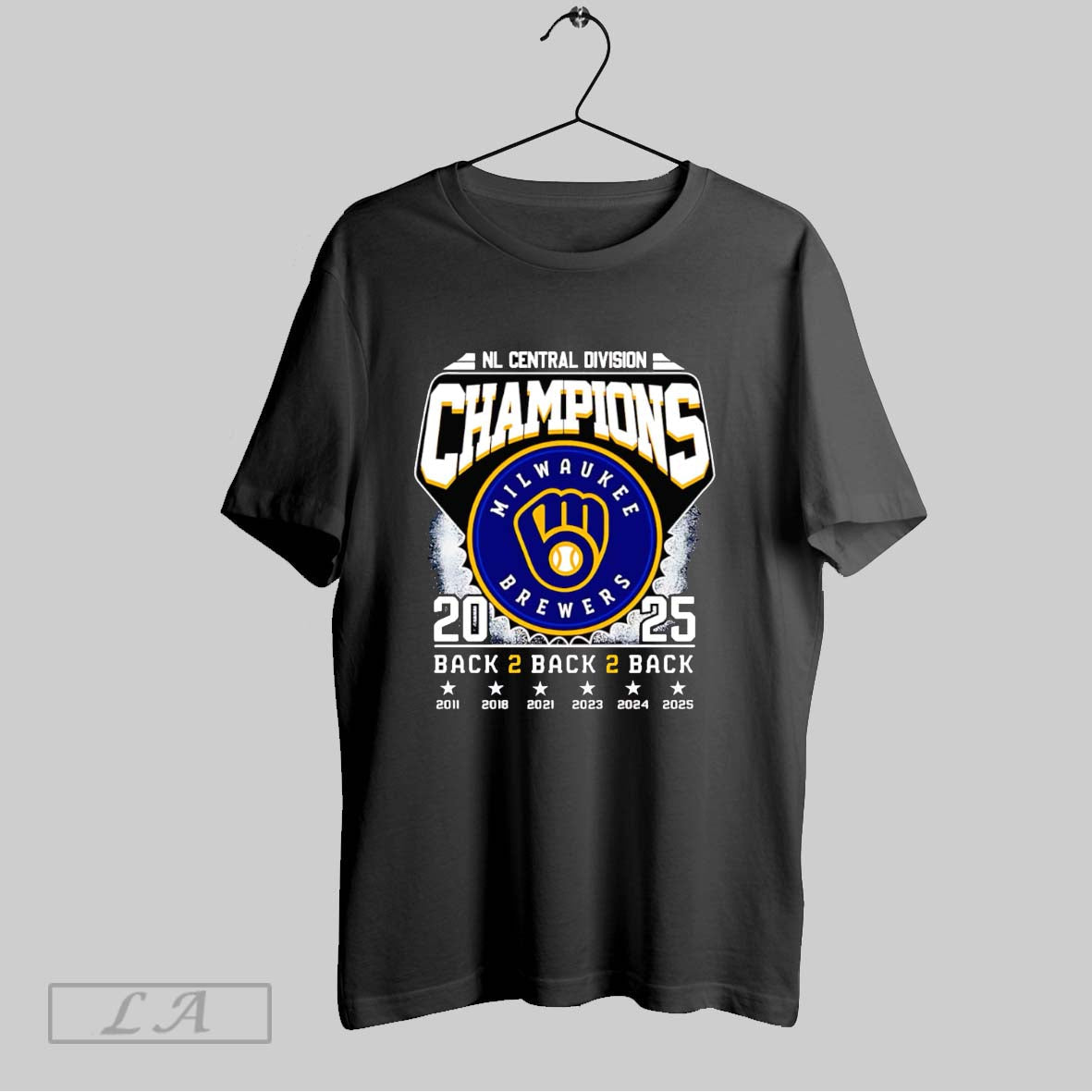 Original Nl Central Division Champions 2025 Milwaukee Brewers Tee