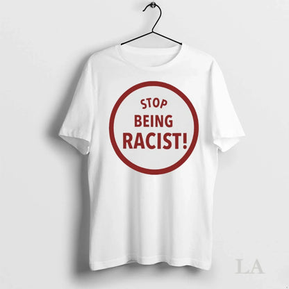 Original Nalyssa Smith Wearing Stop Being Racist Tee Modern Apparel