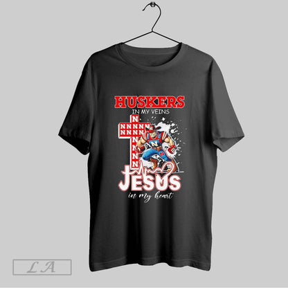 Original Nebraska Cornhuskers Football My Veins And Jesus My Heart
