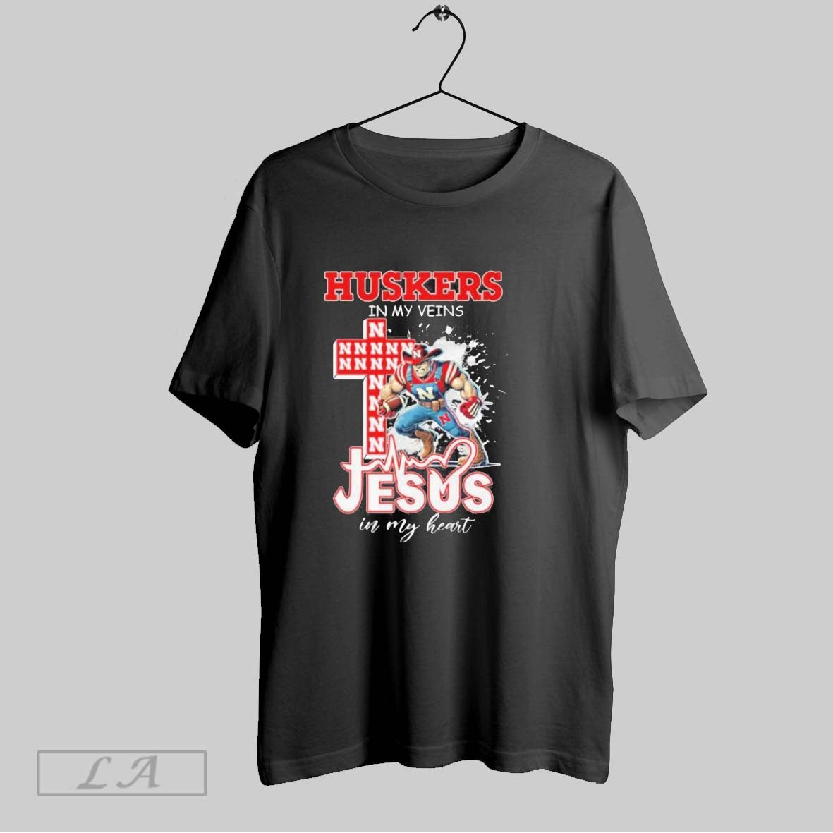 Original Nebraska Huskers Mascot My Veins Jesus My Hear Tank Top