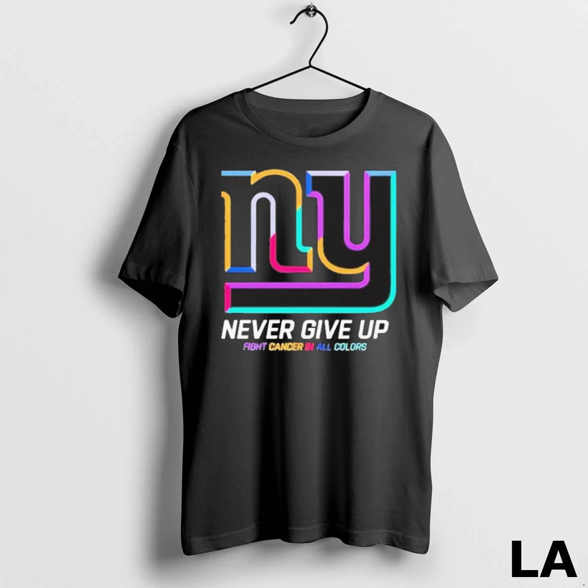 Original Never Give Up Fight Cancer All Colors New York Giants Logo