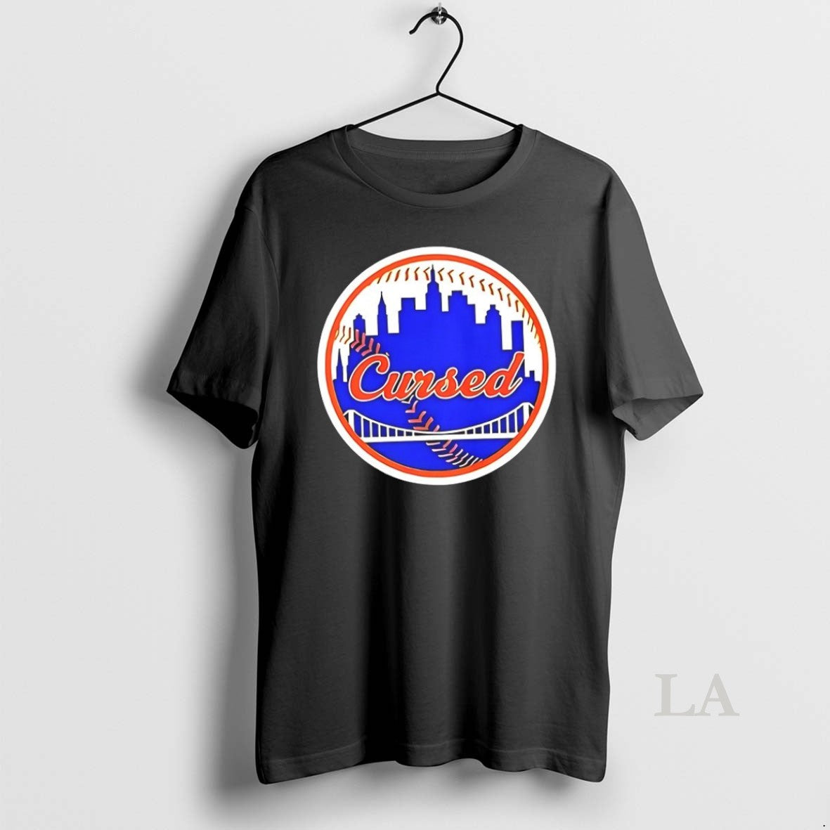 Original New York Mets Cursed Skyline Logo Tee Stylish Outfit