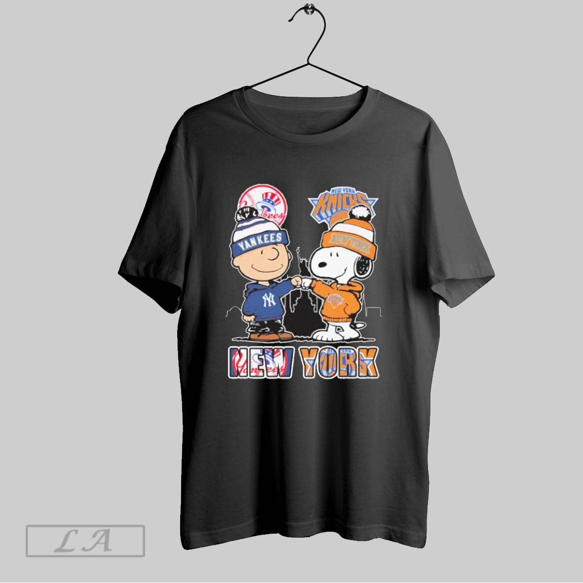 Original New York Snoopy Fist Bump Charlie Brown Yankees And Knicks