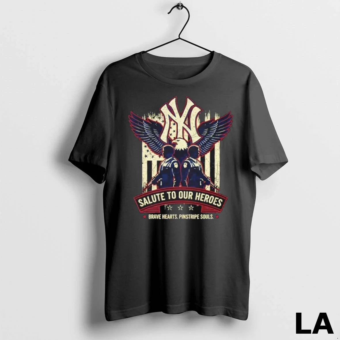 Original New York Yankees Salute To Our Heroes Brave Hearts Pinstripe