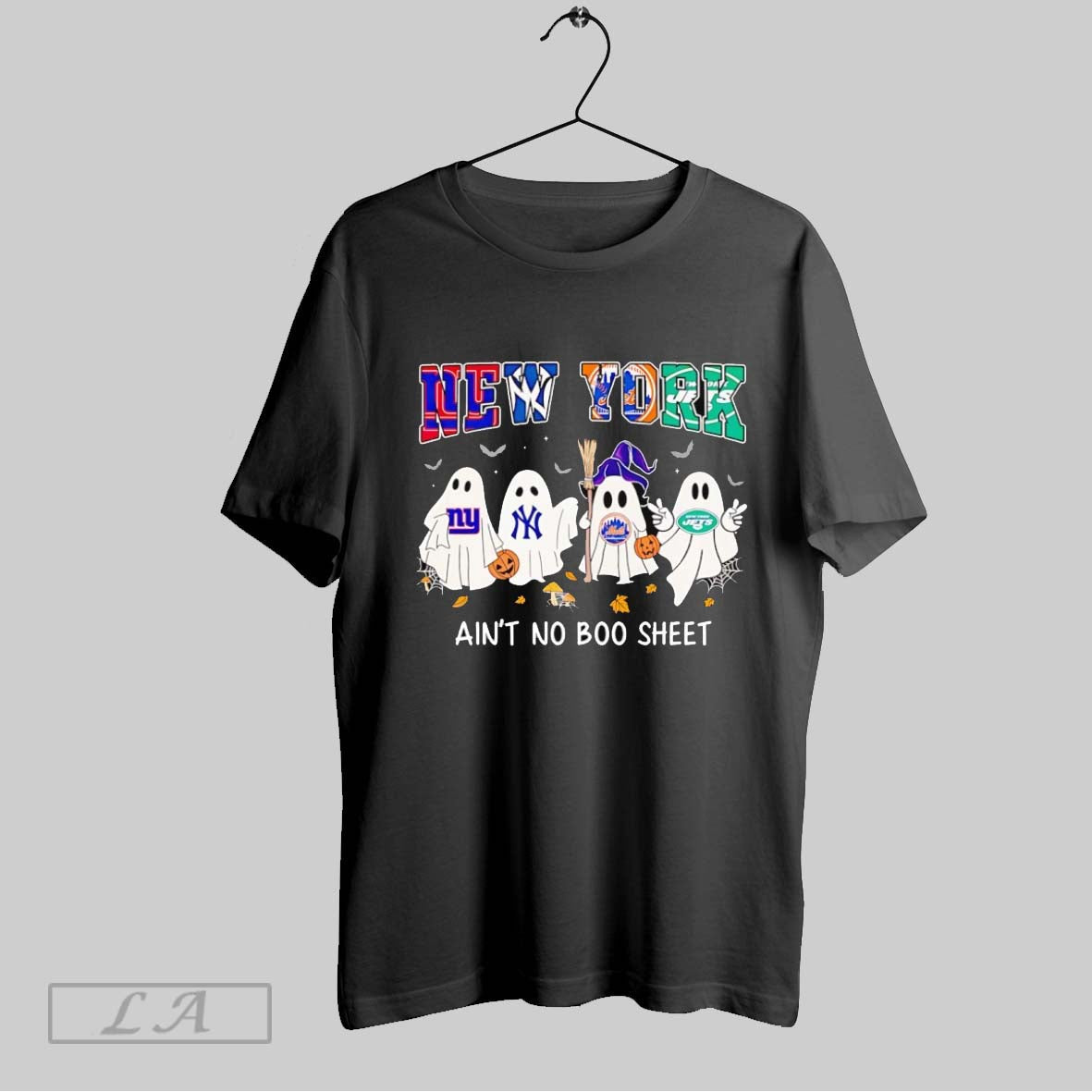 Original New York Sports Ghost Aint No Boo Sheet Halloween Long