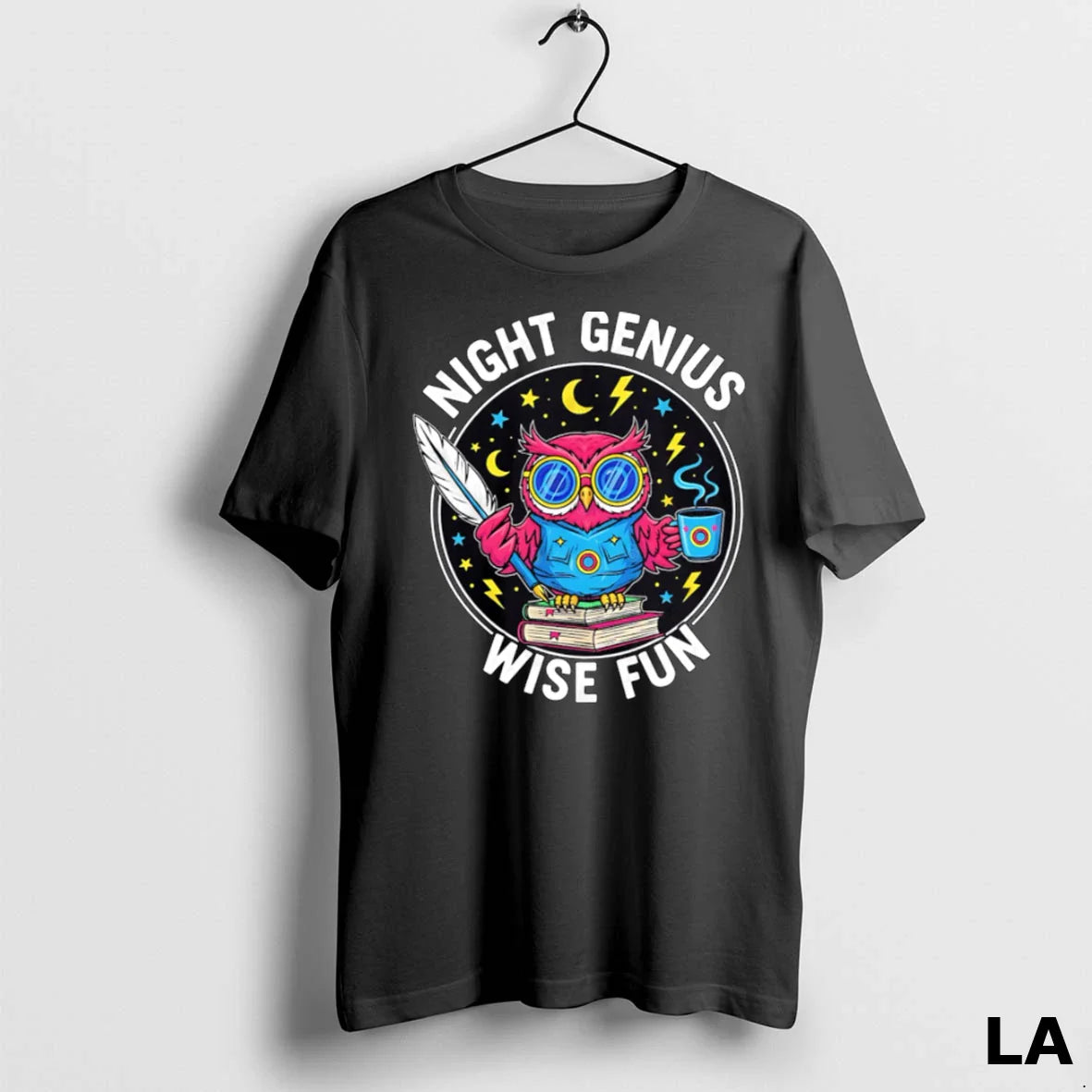 Original Night Genius Wise Fun Inspiration Owl Hoodie Exclusive Art