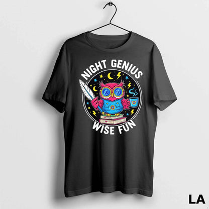 Original Night Genius Wise Fun Inspiration Owl Hoodie Exclusive Art