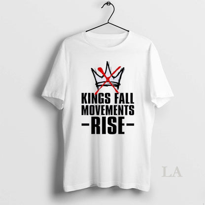 Original No Kings Protest Kings Fall Movements Rise Tee Retro Art